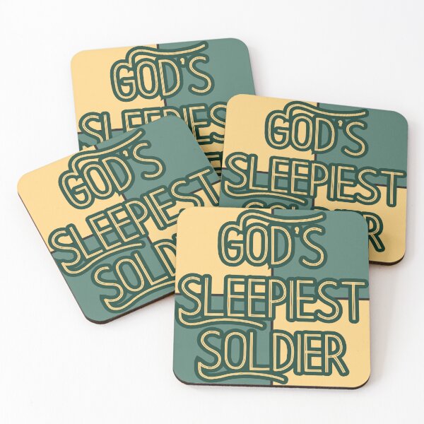 Aperçu de l'œuvre Le soldat le plus endormi de Dieu Midcentury Modern en vert créée et vendue par Pink Ribbon.