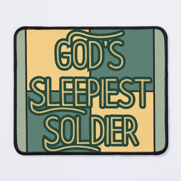 Item preview, God's Sleepiest Soldier Midcentury Modern in Green designed and sold by Pink Ribbon.