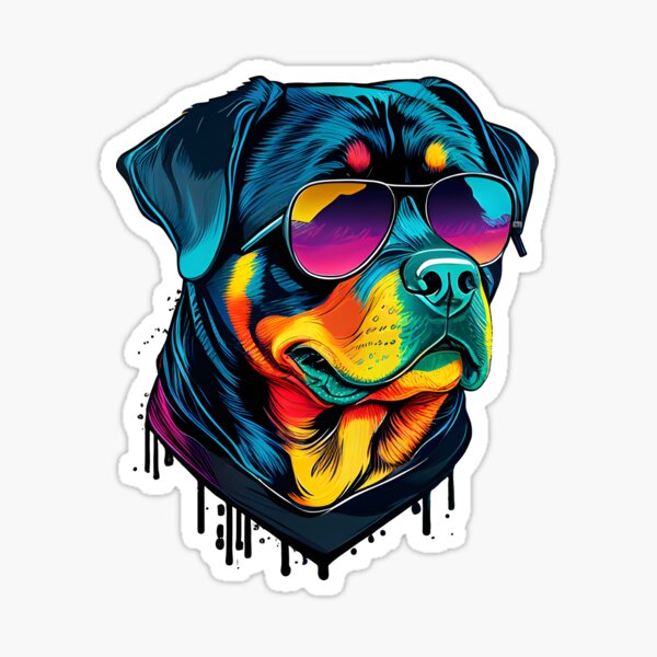 Item preview, Colorful Kawaii Cool Puppy Dog Rottweiler Wearing Sunglasses designed and sold by Leonardo Palumbo.