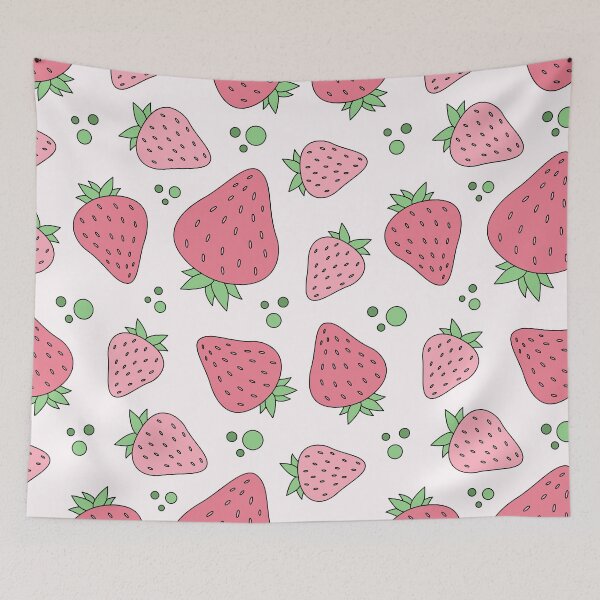 Item preview, Cartoon pink strawberries seamless pattern  designed and sold by Acim0.