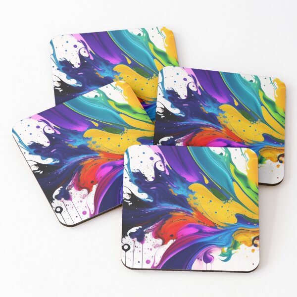 Item preview, Vibrant paint splash background image. Splashing wave of vibrant rainbow colors on a white background. designed and sold by Bookwyrm-Bazaar.