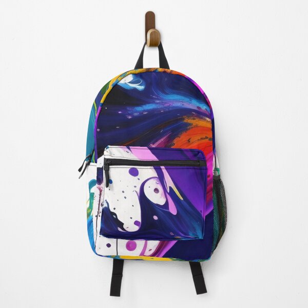 Item preview, Vibrant paint splash background image. Splashing wave of vibrant rainbow colors on a white background. designed and sold by Bookwyrm-Bazaar.