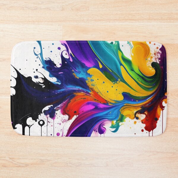 Item preview, Vibrant paint splash background image. Splashing wave of vibrant rainbow colors on a white background. designed and sold by Bookwyrm-Bazaar.