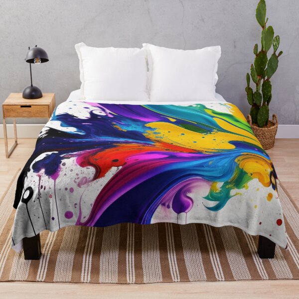 Item preview, Vibrant paint splash background image. Splashing wave of vibrant rainbow colors on a white background. designed and sold by Bookwyrm-Bazaar.