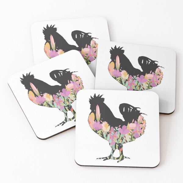 Item preview, Spring Chicken Floral Silhouette designed and sold by designsmostfowl.