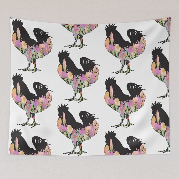 Item preview, Spring Chicken Floral Silhouette designed and sold by designsmostfowl.