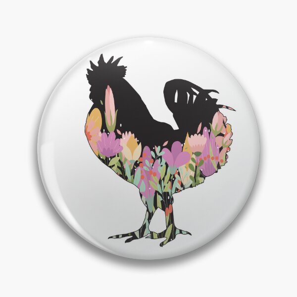 Item preview, Spring Chicken Floral Silhouette designed and sold by designsmostfowl.