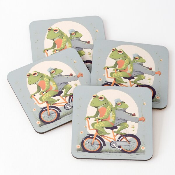 Item preview, one frog riding a bike while carrying another frog designed and sold by sweetie-monster.