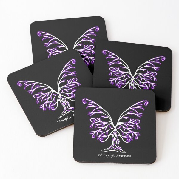 Item preview, Fibromyalgia Awareness Butterfly Tree Art designed and sold by DreamFruit11.