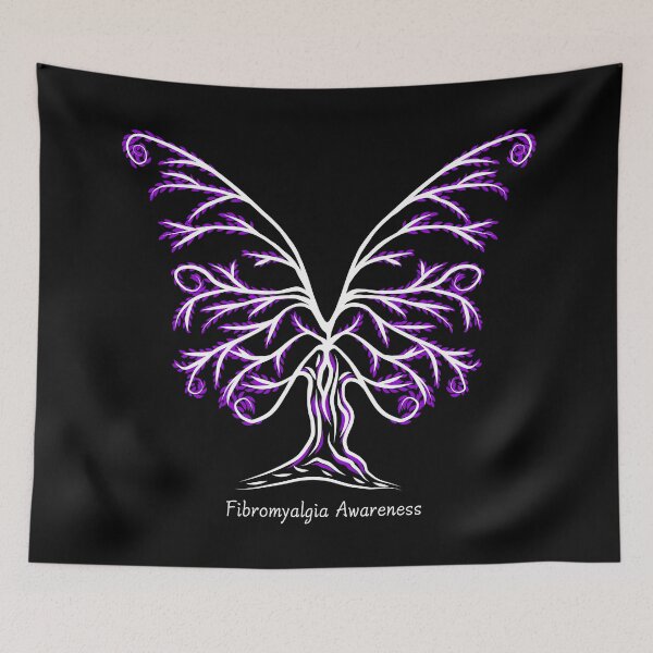 Item preview, Fibromyalgia Awareness Butterfly Tree Art designed and sold by DreamFruit11.