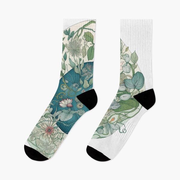 Item preview, A mandala style illustration of aquatic plants 06 designed and sold by Paninato.
