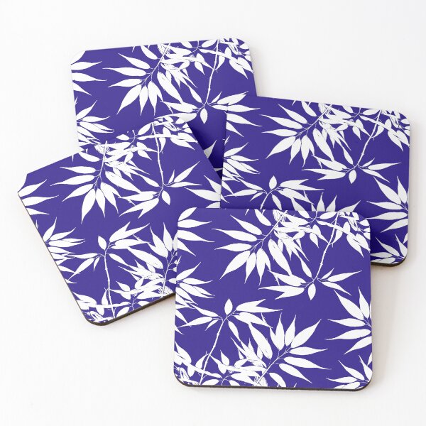 Item preview, White Leaves on Dark Blue designed and sold by BeJolley.