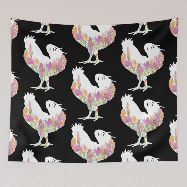Item preview, Spring Chicken Floral Silhouette For Dark Colors designed and sold by designsmostfowl.