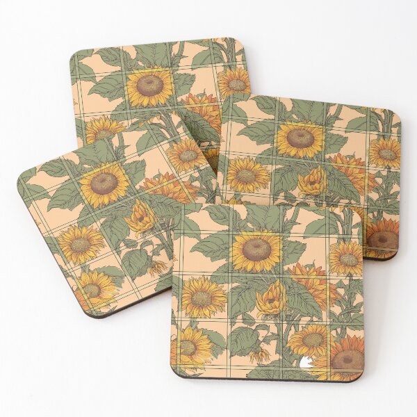 Item preview, Classic Sunflowers in Transparent Grids designed and sold by TopArtsy.