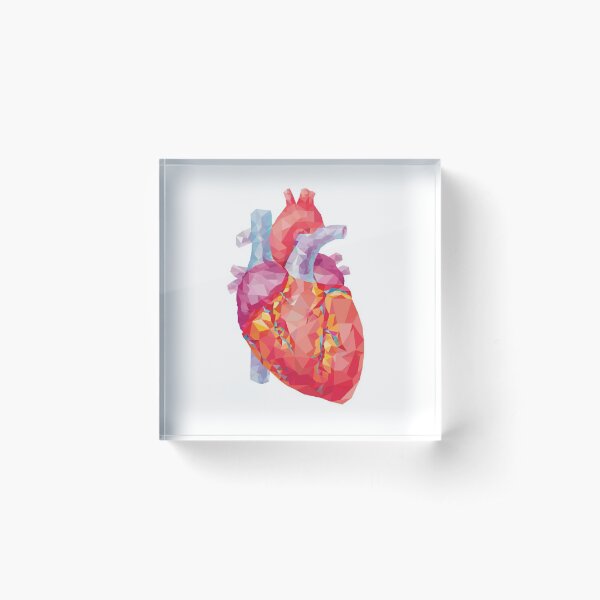 polygonal human heart illustration Acrylic Block