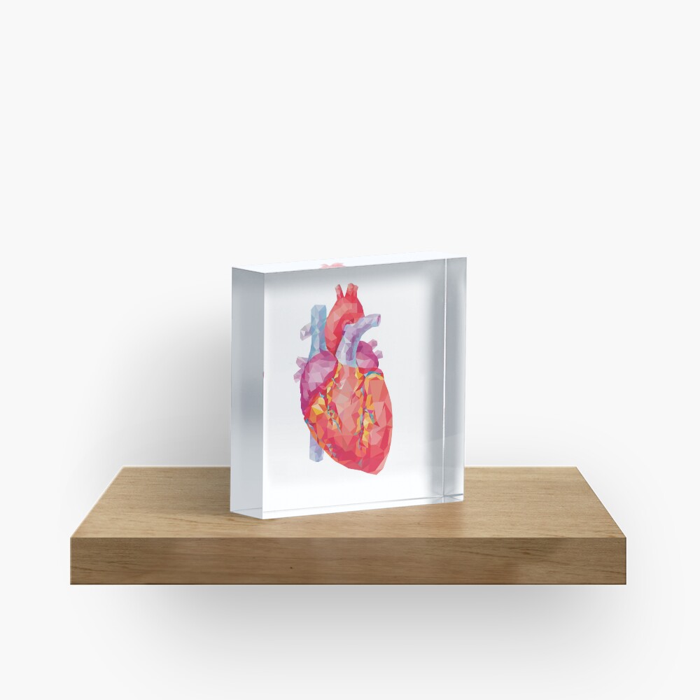 polygonal human heart illustration Acrylic Block