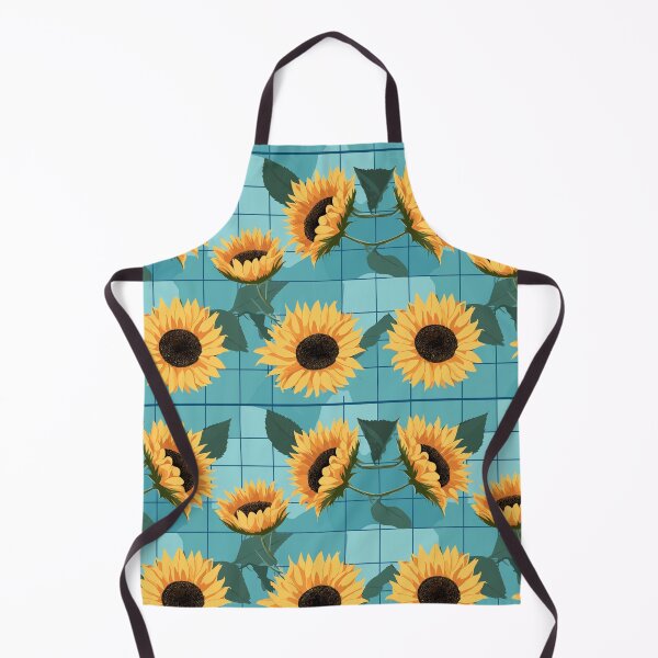 Item preview, Sunflowers on Blue Tile Vector Background designed and sold by TopArtsy.