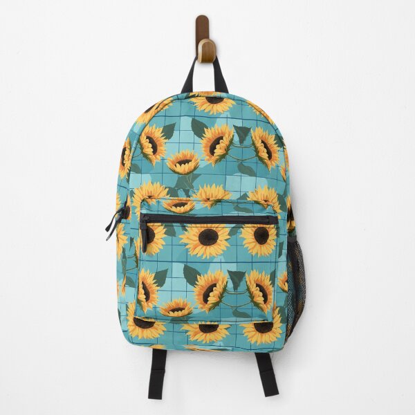 Item preview, Sunflowers on Blue Tile Vector Background designed and sold by TopArtsy.