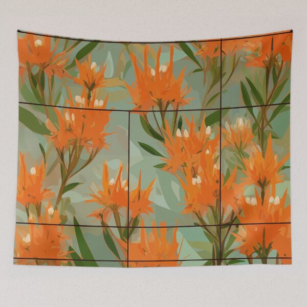 Item preview, Impressionist Butterfly Weed Flower Grid designed and sold by TopArtsy.