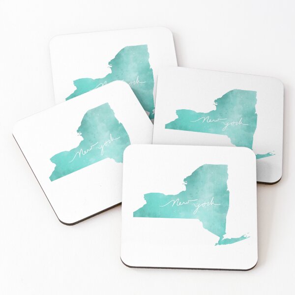 Item preview, New York State Watercolor (Turquoise) designed and sold by Meganemer4.