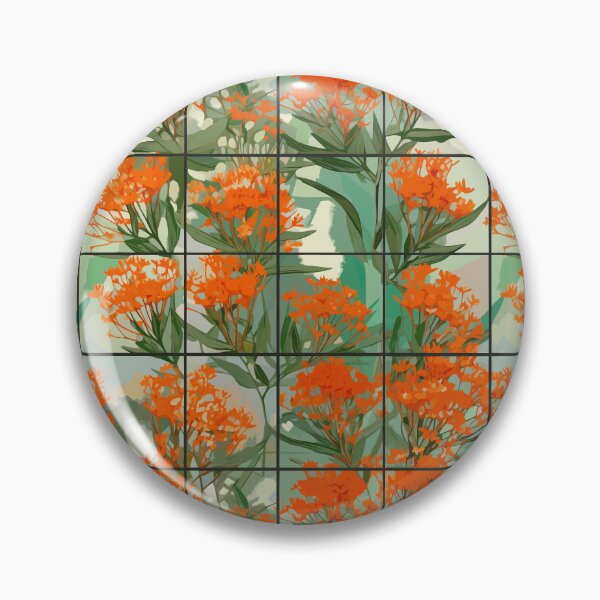 Item preview, Square Grids with Butterfly Weed Flowers designed and sold by TopArtsy.
