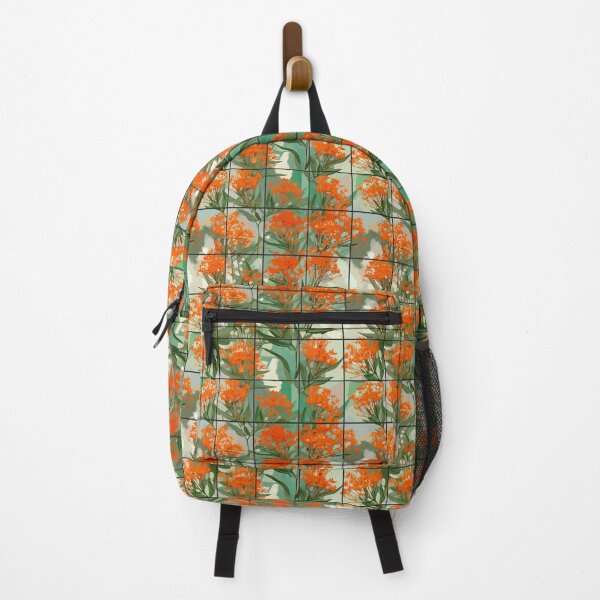 Item preview, Square Grids with Butterfly Weed Flowers designed and sold by TopArtsy.