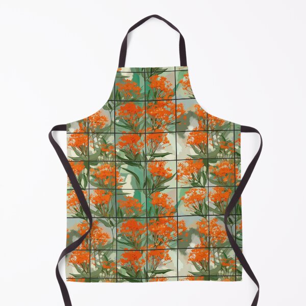 Item preview, Square Grids with Butterfly Weed Flowers designed and sold by TopArtsy.