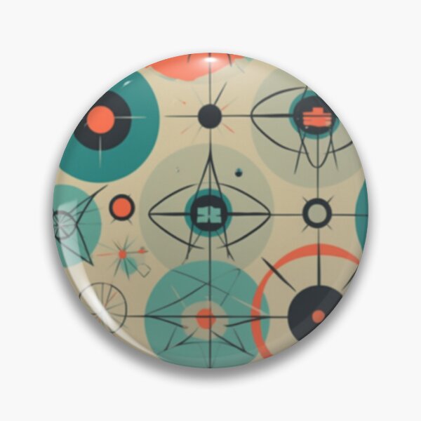 Item preview,  Retro Vintage Midcentury Modern Atomic Art Starburst Abstract Spaceship Pattern  designed and sold by Step, Repeat.