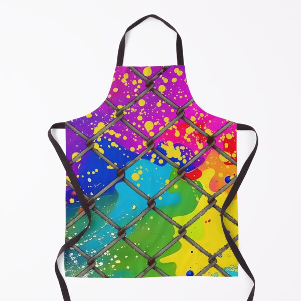 Item preview, Abstract Paint Splatter behind Cyclone Fence designed and sold by calibrit.