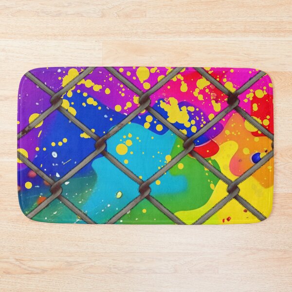 Item preview, Abstract Paint Splatter behind Cyclone Fence designed and sold by calibrit.