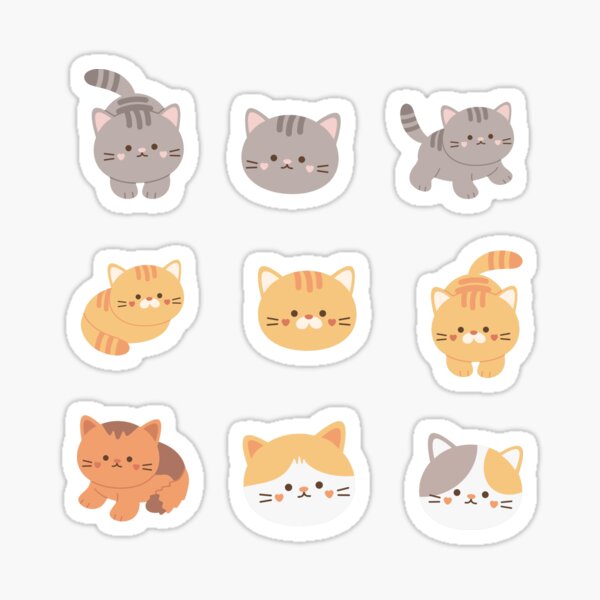 Stickers de gato kawai