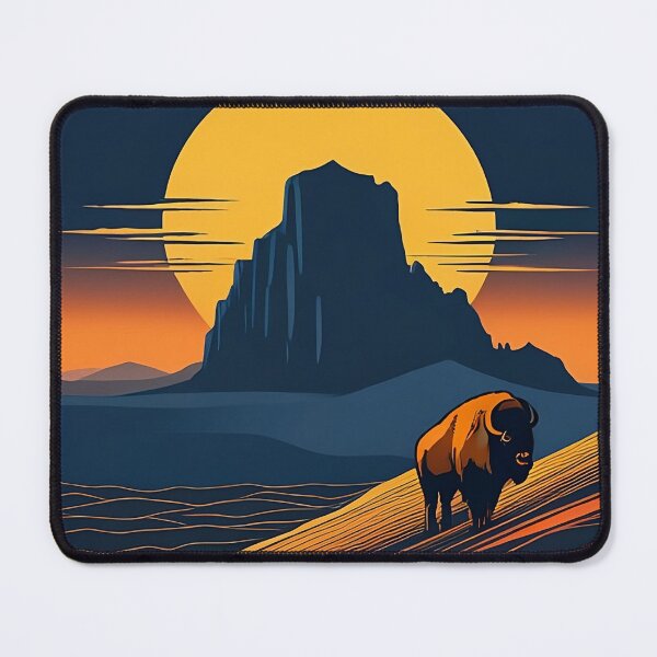 Item preview, Bison in Sunset - Digital Art designed and sold by SnoopyTF.