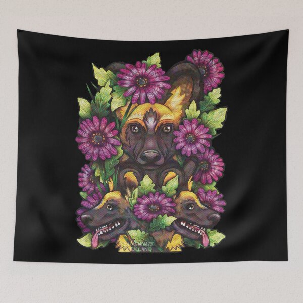 Item preview, African Wild Dogs & Daisies  designed and sold by silveryweb.