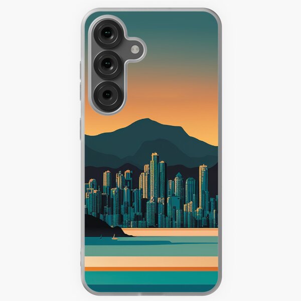 Item preview, Retro Vancouver BC Canada Skyline Sunrise Horizon designed and sold by ImaginePrintsHQ.