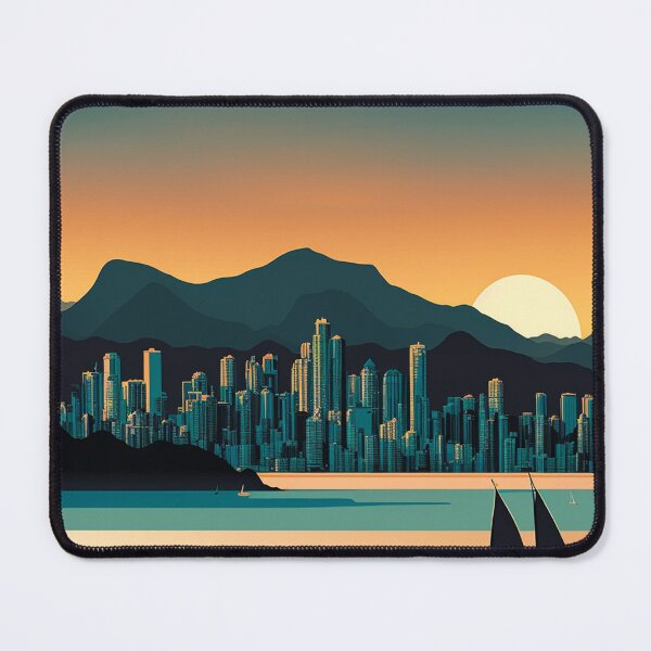 Item preview, Retro Vancouver BC Canada Skyline Sunrise Horizon designed and sold by ImaginePrintsHQ.