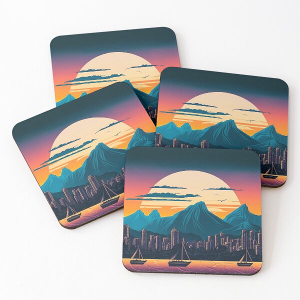 Item preview, Retro Vancouver BC Canada Skyline Sunset Horizon designed and sold by ImaginePrintsHQ.