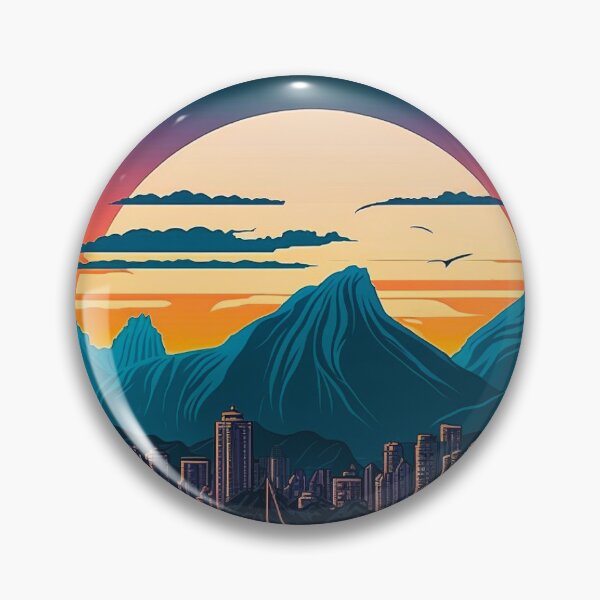 Item preview, Retro Vancouver BC Canada Skyline Sunset Horizon designed and sold by ImaginePrintsHQ.