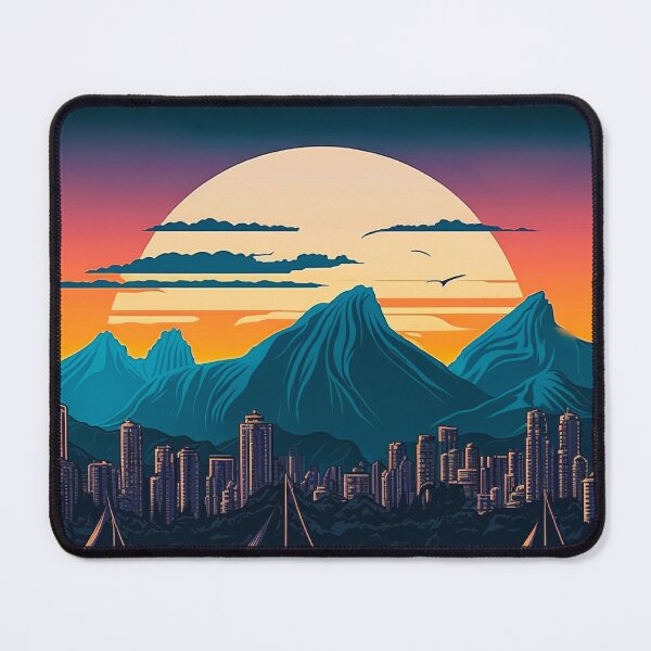 Item preview, Retro Vancouver BC Canada Skyline Sunset Horizon designed and sold by ImaginePrintsHQ.