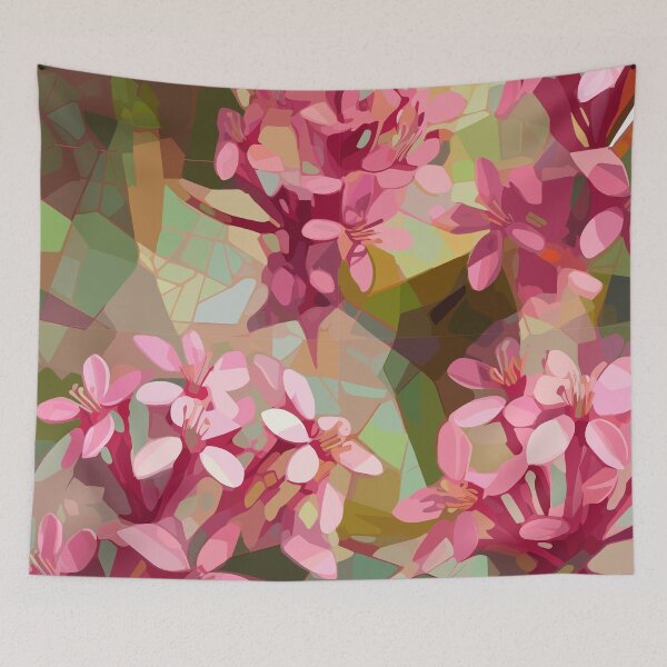 Item preview, Honey Cluster Pink Penta in Squared Impressionism designed and sold by TopArtsy.