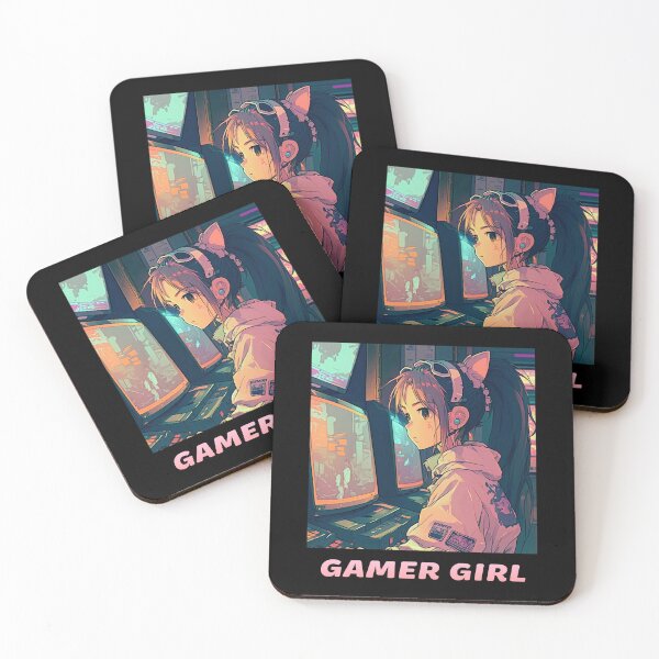 Item preview, Gamer Girl Cyberpunk Lofi Arcade designed and sold by SamuraiSwords.