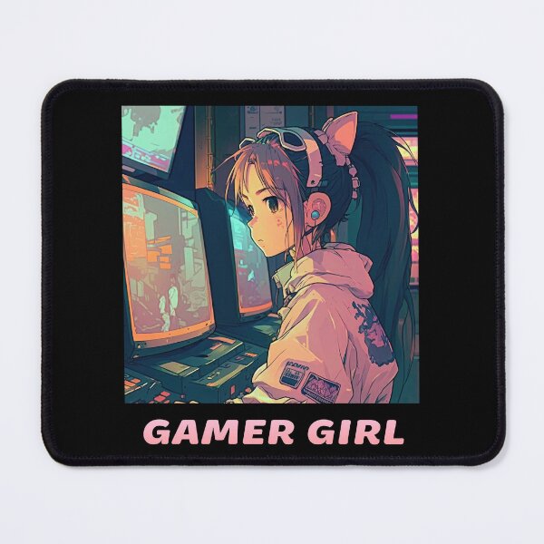 Item preview, Gamer Girl Cyberpunk Lofi Arcade designed and sold by SamuraiSwords.