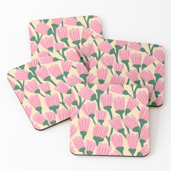 Item preview, Happy blossom flower pattern in pink and green designed and sold by Illustrated by Nat.