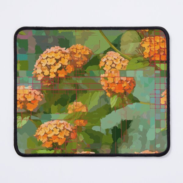 Item preview, Small Grids with Lantana Flowers Pattern designed and sold by TopArtsy.