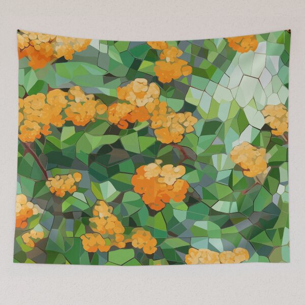 Item preview, Mosaic Style Lantana Flowers Pattern designed and sold by TopArtsy.