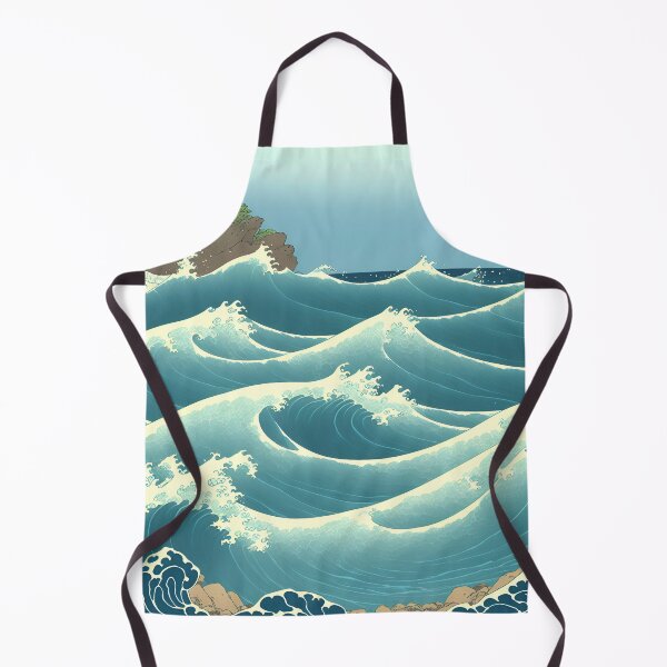 Item preview, Ukiyo-e Japanese Art - Waves Crashing Against a Rocky Shoreline designed and sold by allovervintage.