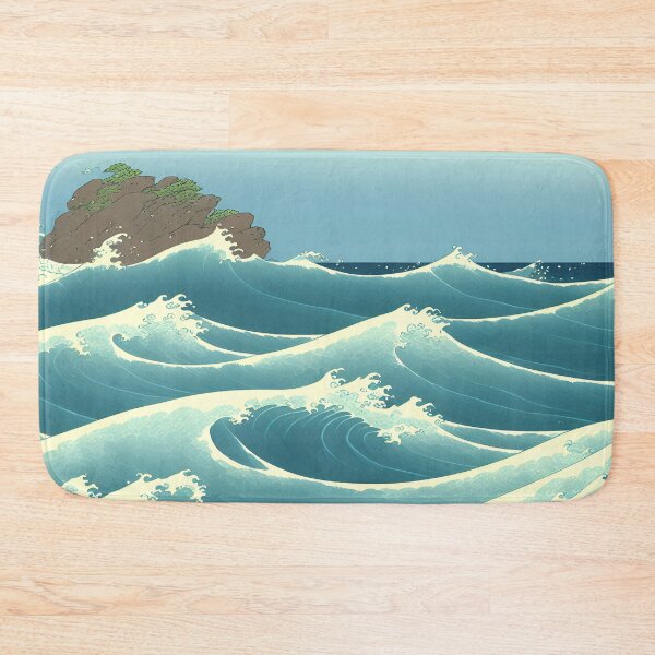 Item preview, Ukiyo-e Japanese Art - Waves Crashing Against a Rocky Shoreline designed and sold by allovervintage.