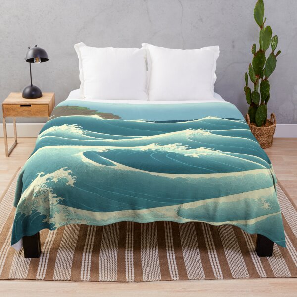 Item preview, Ukiyo-e Japanese Art - Waves Crashing Against a Rocky Shoreline designed and sold by allovervintage.