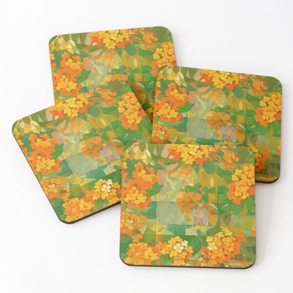 Item preview, Impressionist Grids with Lantana Flowers designed and sold by TopArtsy.