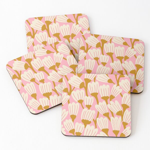 Item preview, Happy blossom flower pattern in white and pink designed and sold by Illustrated by Nat.