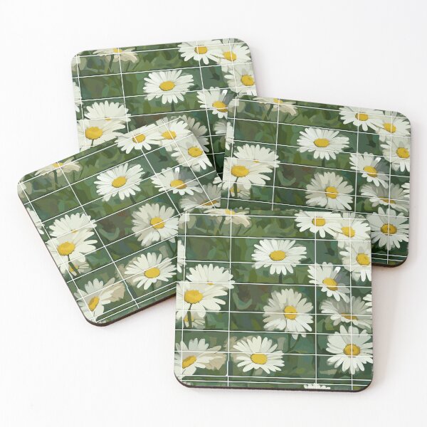 Item preview, Green Background with Daisy Flowers designed and sold by TopArtsy.